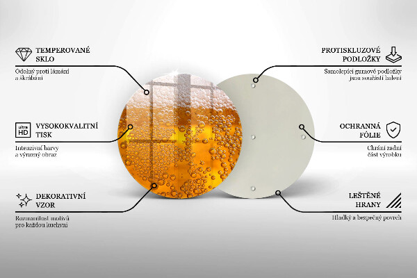 Skleněné krájecí prkénko Pijte pivní pěnu