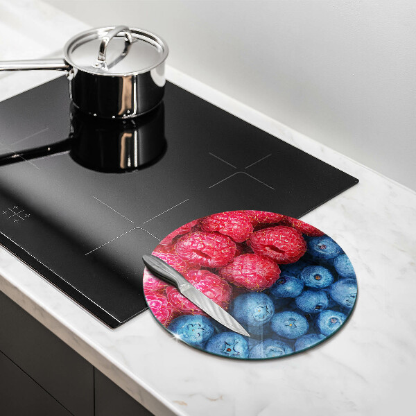 Skleněné krájecí prkénko Plody maliny a borůvky