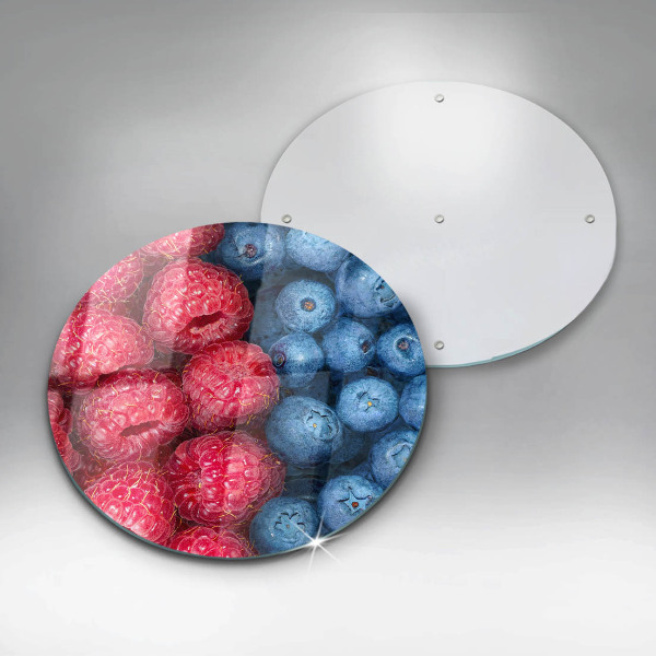 Skleněné krájecí prkénko Plody maliny a borůvky