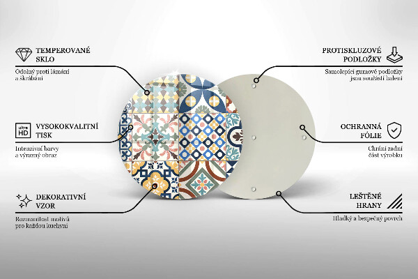 Skleněná deska do kuchyně Dekorativní dlaždice