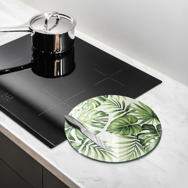 Skleněná deska do kuchyně Ilustrace monstera listy