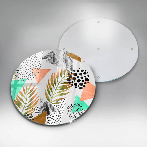 Skleněná deska do kuchyně Boho listy vzor