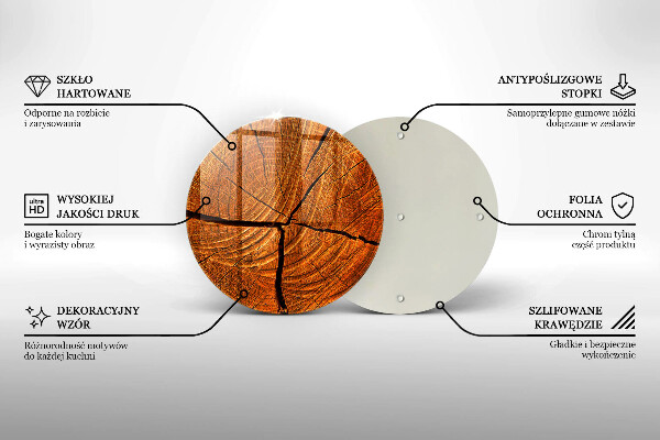 Skleněná deska do kuchyně Dřevěná konstrukce kmene