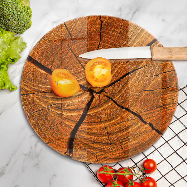 Skleněná deska do kuchyně Dřevěná konstrukce kmene