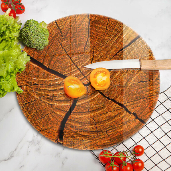 Skleněná deska do kuchyně Dřevěná konstrukce kmene