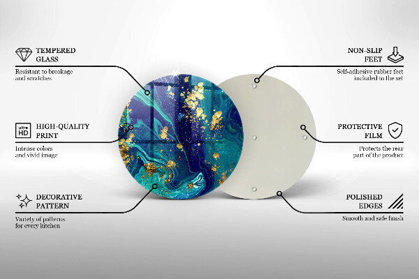 Skleněná deska do kuchyně Abstrakce se zlatem