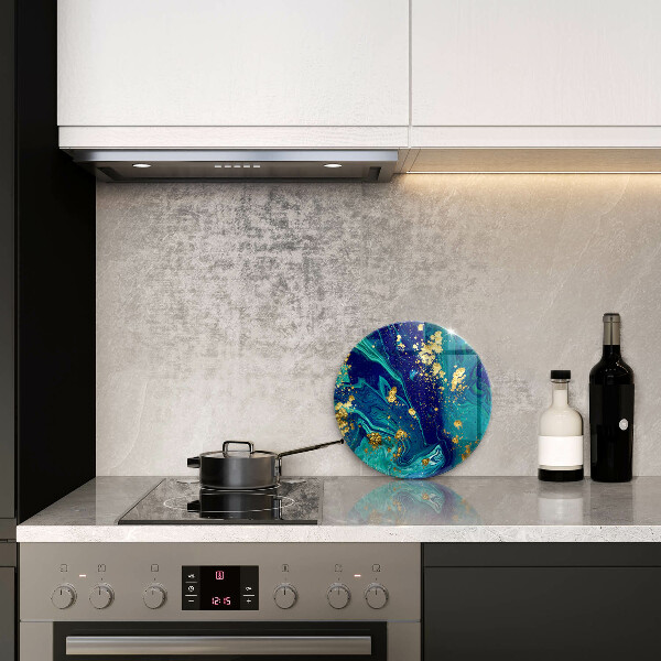 Skleněná deska do kuchyně Abstrakce se zlatem