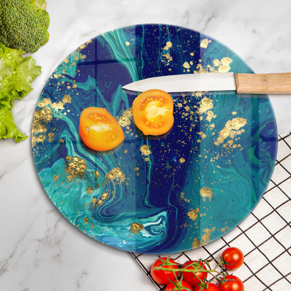 Skleněná deska do kuchyně Abstrakce se zlatem