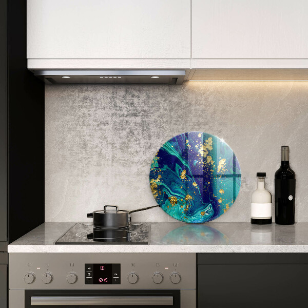 Skleněná deska do kuchyně Abstrakce se zlatem