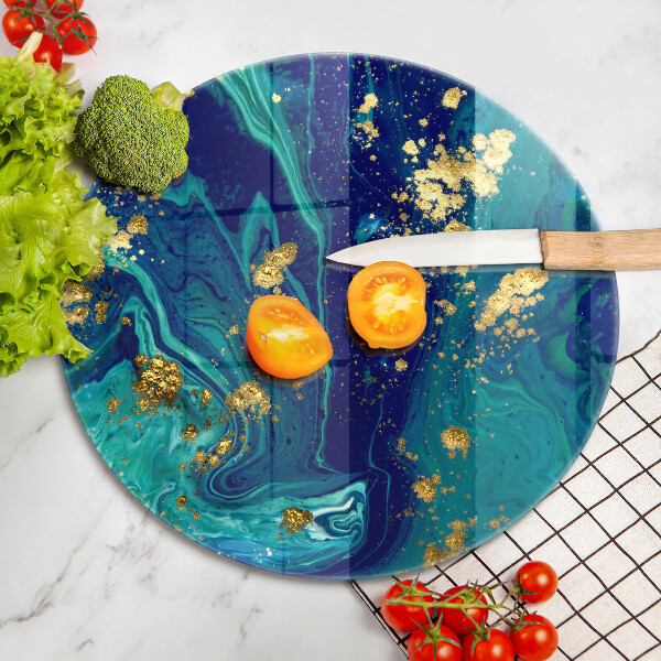 Skleněná deska do kuchyně Abstrakce se zlatem