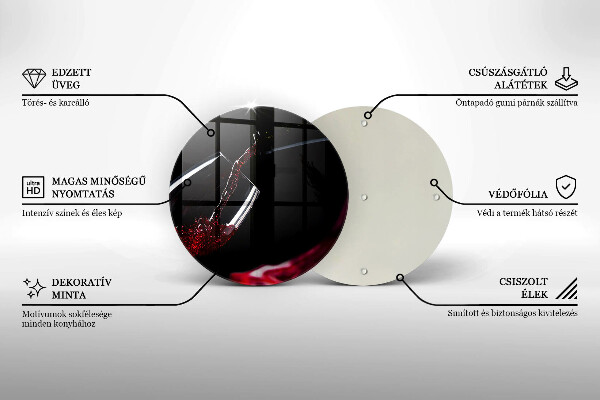 Skleněná deska do kuchyně Sklenka červeného vína