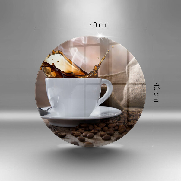 Skleněná deska do kuchyně Šálek a kávová zrna