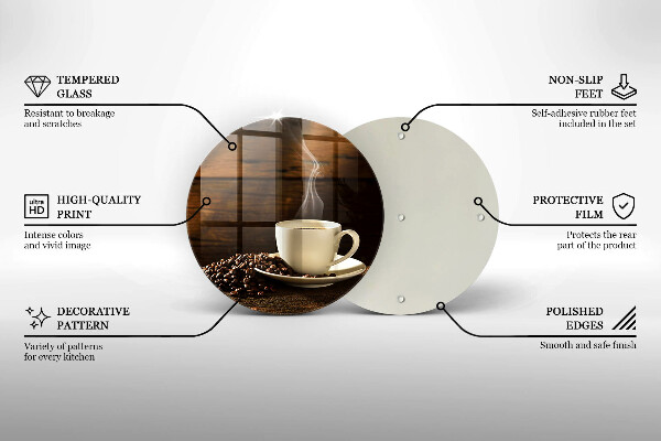 Skleněná deska do kuchyně Dřevěný hrnek na kávu