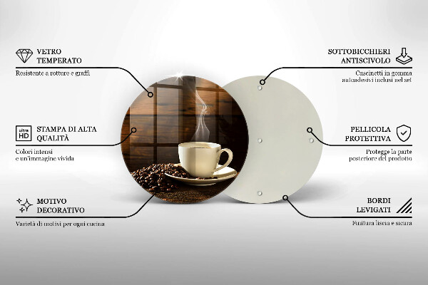 Skleněná deska do kuchyně Dřevěný hrnek na kávu