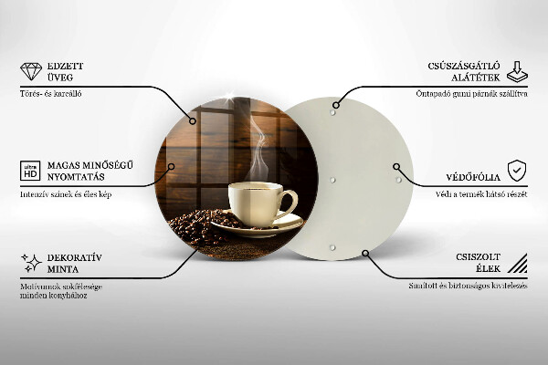 Skleněná deska do kuchyně Dřevěný hrnek na kávu