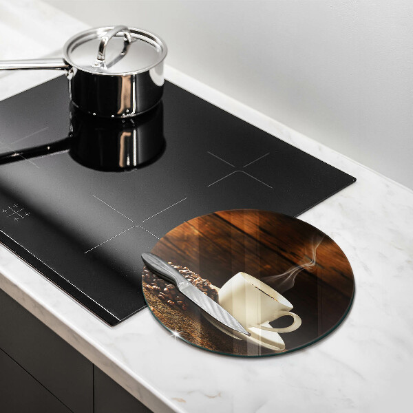 Skleněná deska do kuchyně Dřevěný hrnek na kávu