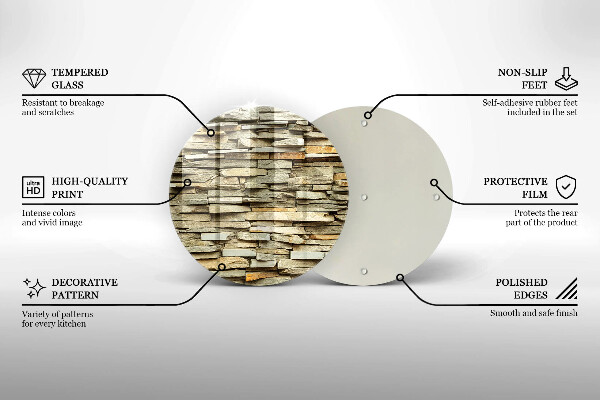 Skleněná deska do kuchyně Dekorativní kameny