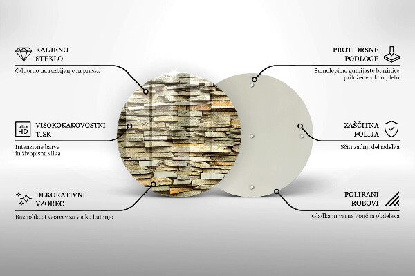 Skleněná deska do kuchyně Dekorativní kameny