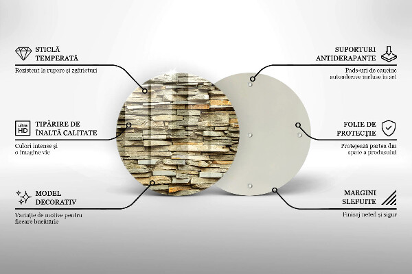 Skleněná deska do kuchyně Dekorativní kameny