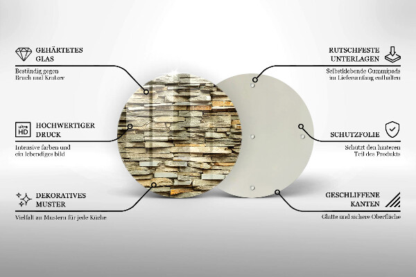Skleněná deska do kuchyně Dekorativní kameny