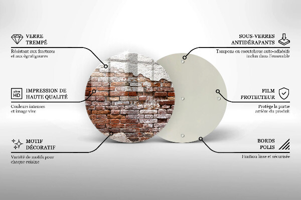 Skleněná deska do kuchyně Staré cihlové a betonové zdi