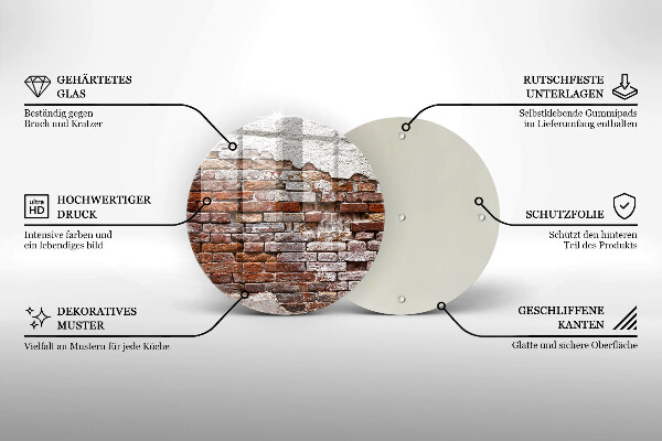 Skleněná deska do kuchyně Staré cihlové a betonové zdi