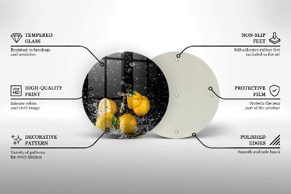 Skleněná deska do kuchyně Šťavnaté citronové ovoce