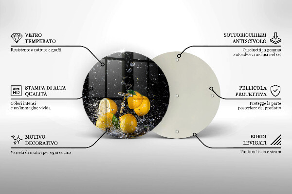 Skleněná deska do kuchyně Šťavnaté citronové ovoce