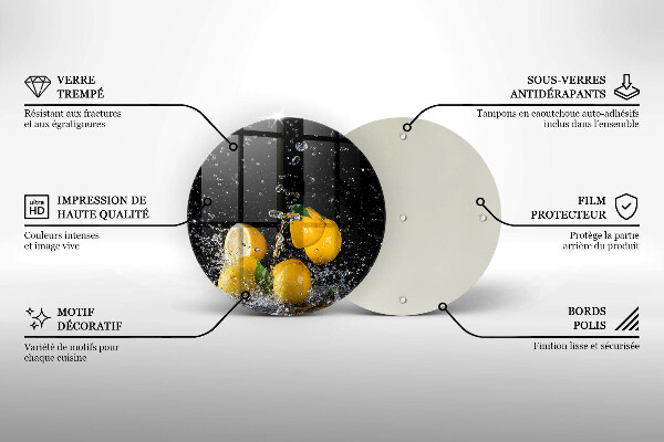 Skleněná deska do kuchyně Šťavnaté citronové ovoce