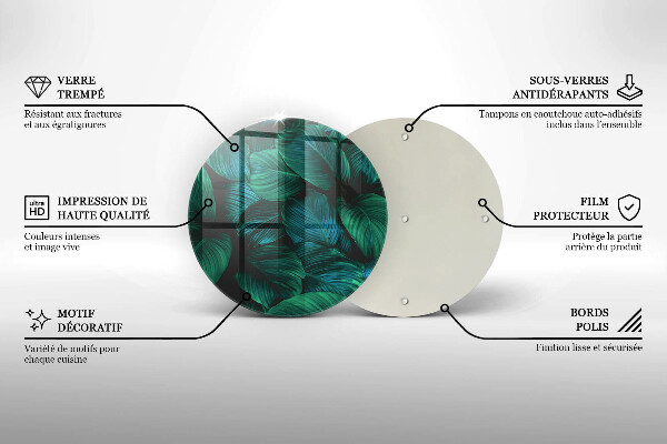 Skleněná deska do kuchyně Listy džungle