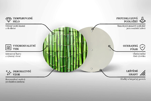 Skleněná deska do kuchyně Přírodní bambusy