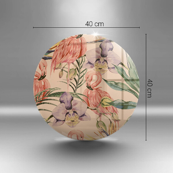 Krájecí prkénko skleněné Plameňáci ilustrace