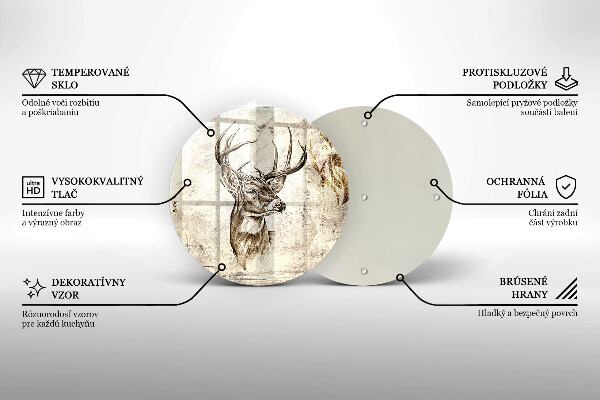 Skleněná deska do kuchyně Ilustrace zvířat jelenů