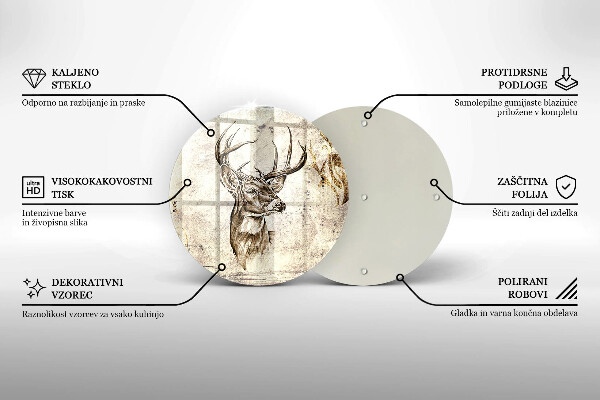 Skleněná deska do kuchyně Ilustrace zvířat jelenů