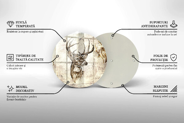 Skleněná deska do kuchyně Ilustrace zvířat jelenů