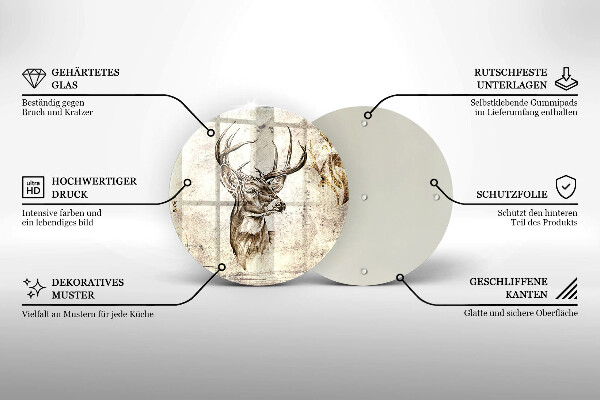 Skleněná deska do kuchyně Ilustrace zvířat jelenů