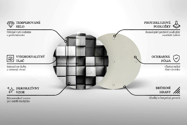Skleněná deska do kuchyně Abstraktní 3d čtverce