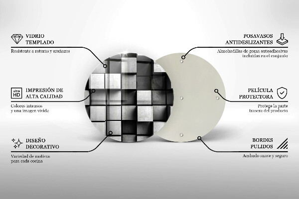 Skleněná deska do kuchyně Abstraktní 3d čtverce
