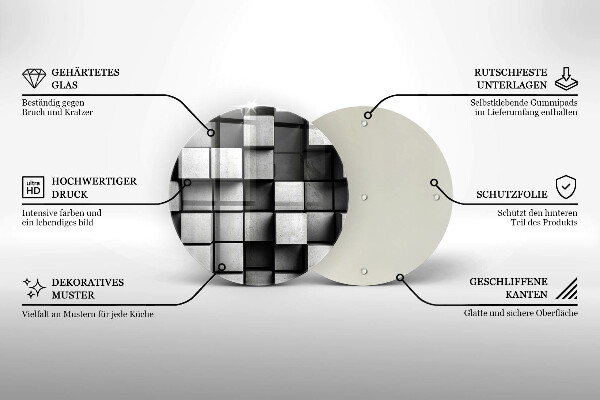 Skleněná deska do kuchyně Abstraktní 3d čtverce