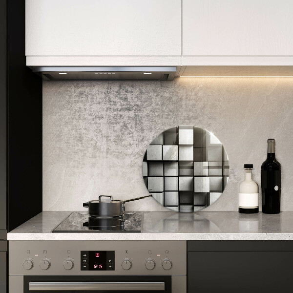 Skleněná deska do kuchyně Abstraktní 3d čtverce