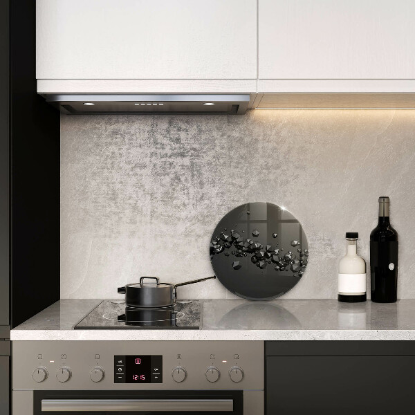 Skleněná deska do kuchyně 3d abstrakce tvarů