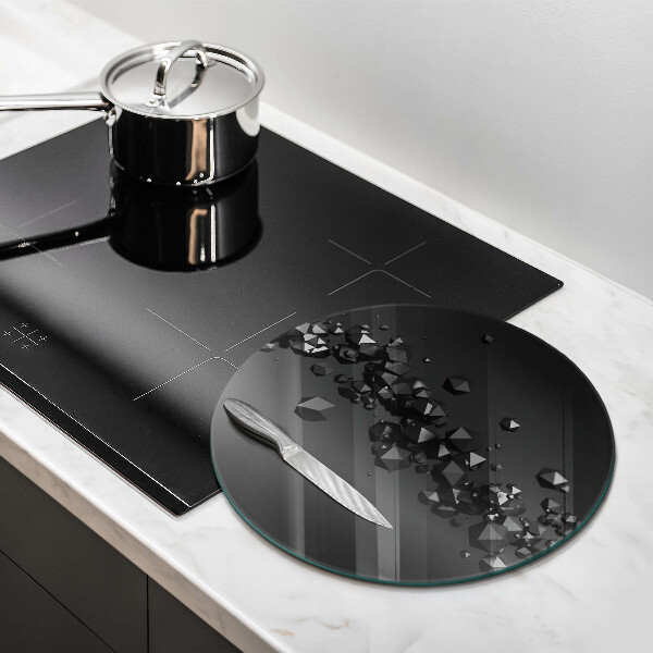 Skleněná deska do kuchyně 3d abstrakce tvarů