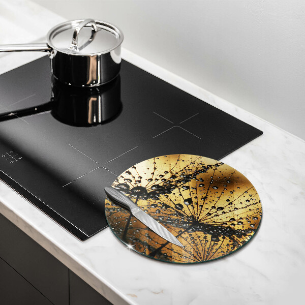 Skleněná deska do kuchyně Rosa a pampelišky