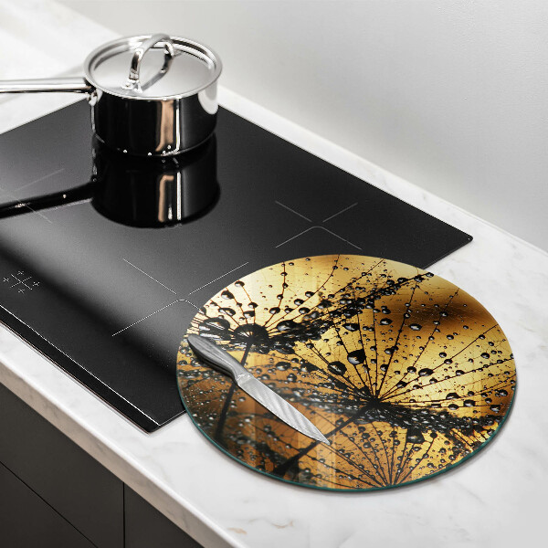 Skleněná deska do kuchyně Rosa a pampelišky