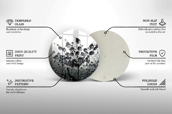 Skleněná deska do kuchyně Pampelišky a rosa