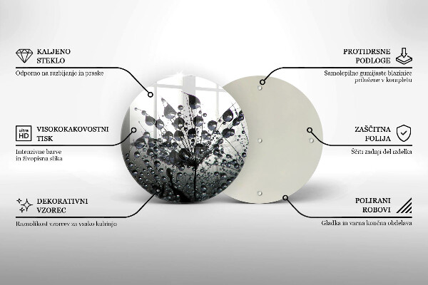 Skleněná deska do kuchyně Pampelišky a rosa