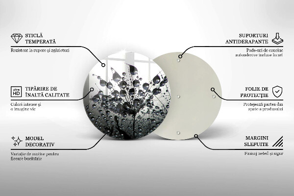 Skleněná deska do kuchyně Pampelišky a rosa