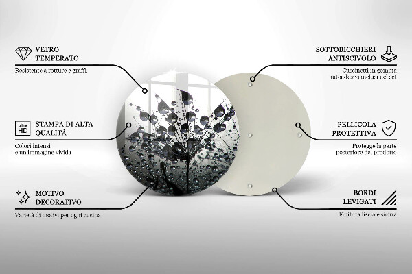 Skleněná deska do kuchyně Pampelišky a rosa