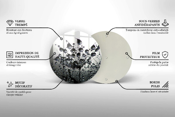 Skleněná deska do kuchyně Pampelišky a rosa