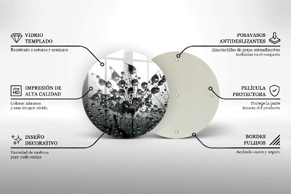 Skleněná deska do kuchyně Pampelišky a rosa